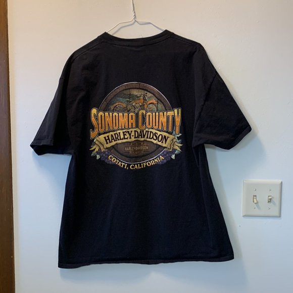 Harley Davidson Motorcycles Sonoma County Cotati California Graphic Tee Size XL - Picture 7 of 8